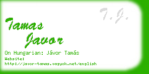 tamas javor business card