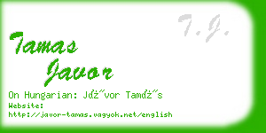 tamas javor business card